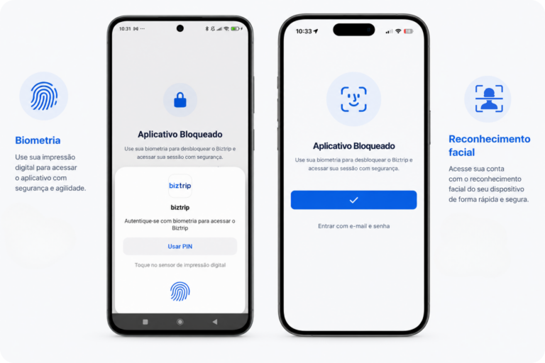 Biztrip lança login por reconhecimento facial e impressão digital no aplicativo